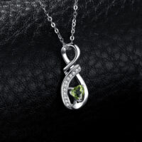 Heart Peridot Silver Pendant - IDiamond