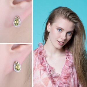 Oval Peridot Silver Earrings - IDiamond