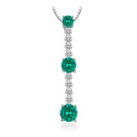 Pendant Emerald Silver Pendant - IDiamond