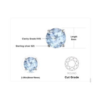 Round Topaz Silver Earrings - IDiamond