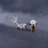 Square Quartz Silver Earrings - IDiamond