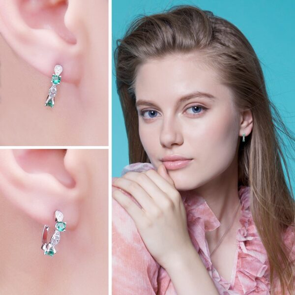 Romantic Emerald Silver Earrings - IDiamond