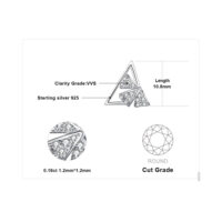 Triangle Bow Cubic Zirconia Silver Earrings - IDiamond