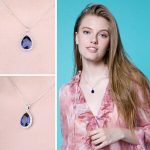 Drop Sapphire Silver Pendant - IDiamond