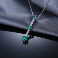 Pendant Emerald Silver Pendant - IDiamond
