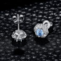 Round Topaz Silver Earrings - IDiamond