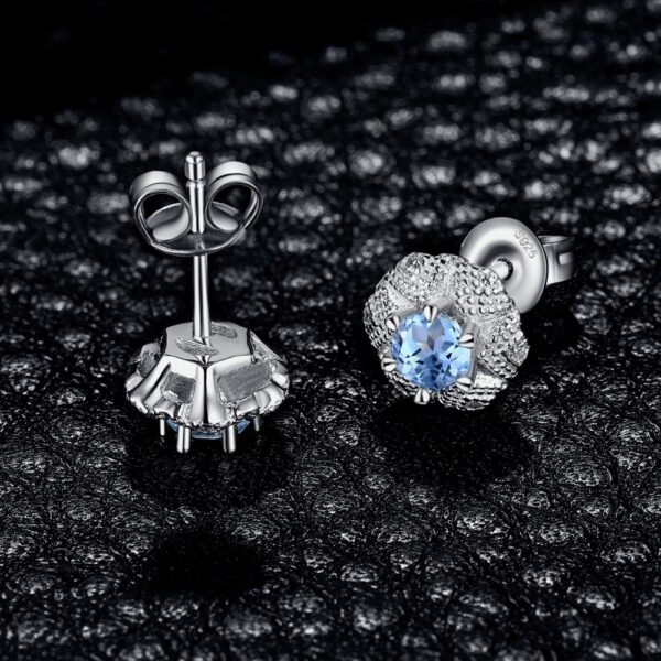 Round Topaz Silver Earrings - IDiamond