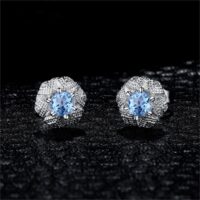 Round Topaz Silver Earrings - IDiamond