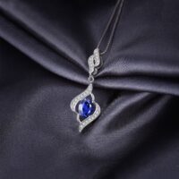 Oval Sapphire Silver Pendant - IDiamond