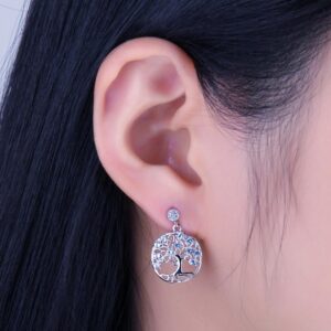 Tree Spinel Silver Earrings - IDiamond
