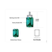 Square Emerald Silver Pendant - IDiamond