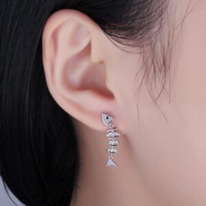 Fish Bone Spinel Silver Earrings - IDiamond