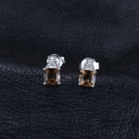 Square Quartz Silver Earrings - IDiamond