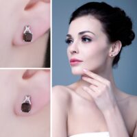 Square Quartz Silver Earrings - IDiamond