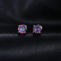 Round Quartz Silver Earrings - IDiamond