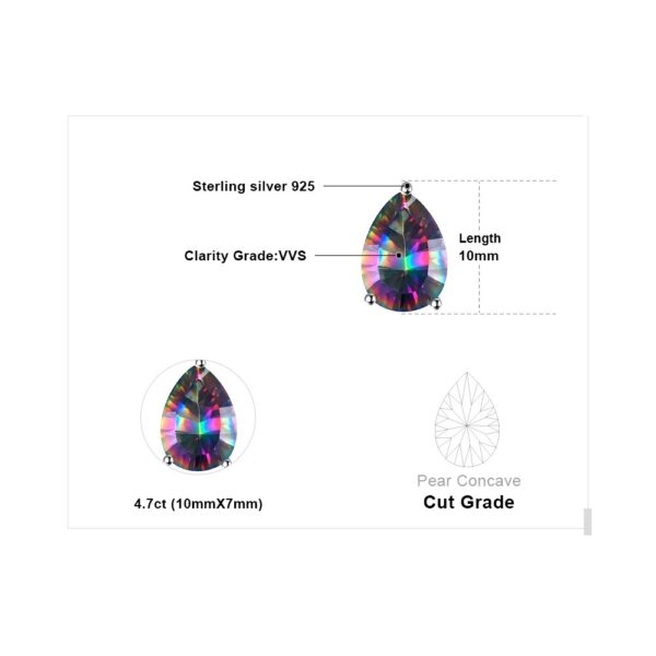 Drop Mystic Quartz Silver Earring - IDiamond