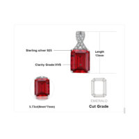 Square Ruby Silver Earrings - IDiamond