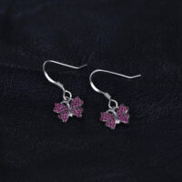 Butterfly Ruby Silver Earrings - IDiamond