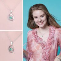 Oval Emerald Silver Pendant - IDiamond