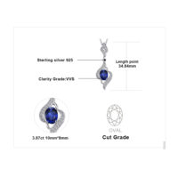 Oval Sapphire Silver Pendant - IDiamond