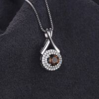 Round Quartz Silver Pendant - IDiamond