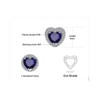 Heart Sapphire Silver Earrings - IDiamond