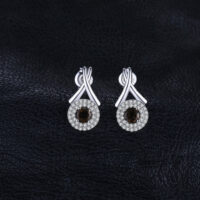 Round Quartz Silver Earrings - IDiamond
