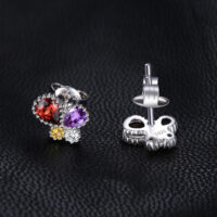 Butterfly Amethyst Garnet Citrine Silver Earrings - IDiamond