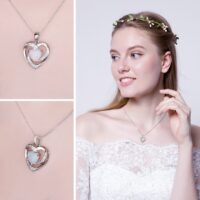 Heart Opal Silver Necklace - IDiamond