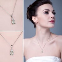Oval Amethyst Topaz Silver Pendant - IDiamond
