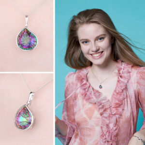 Drop Topaz Silver Pendant - IDiamond