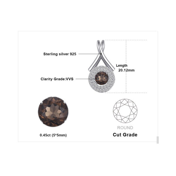 Round Quartz Silver Pendant - IDiamond