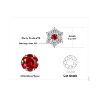 Flower Ruby Silver Earrings - IDiamond