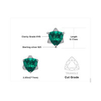 Triangle Emerald Silver Earrings - IDiamond