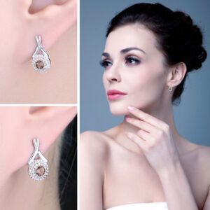 Round Quartz Silver Earrings - IDiamond