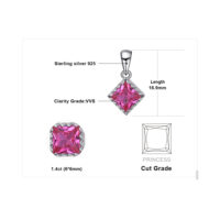 Square Sapphire Silver Pendant - IDiamond