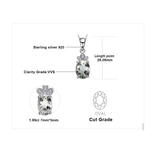 Oval Amethyst Topaz Silver Pendant - IDiamond