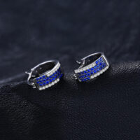 Rectangle Spinel Silver Earrings - IDiamond