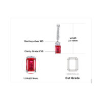 Square Ruby Silver Earrings - IDiamond