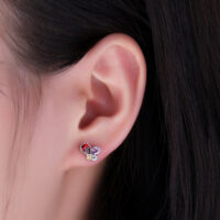 Butterfly Amethyst Garnet Citrine Silver Earrings - IDiamond