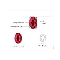 Oval Ruby Silver Earrings - IDiamond