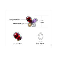Butterfly Amethyst Garnet Citrine Silver Earrings - IDiamond