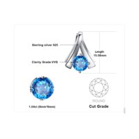 Round Topaz Silver Pendant - IDiamond