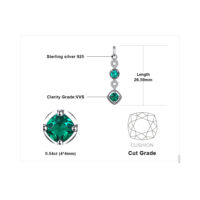 Pendant Emerald Silver Earrings - IDiamond