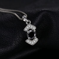 Round Spinel Silver Pendant - IDiamond