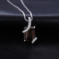 Square Quartz Silver Pendant - IDiamond