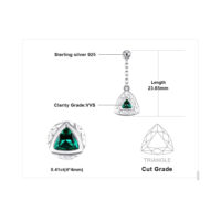 Triangle Emerald Silver Earrings - IDiamond