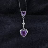 Heart Sapphire Silver Pendant - IDiamond