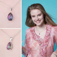 Drop Topaz Silver Pendant - IDiamond