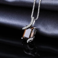 Square Quartz Silver Pendant - IDiamond